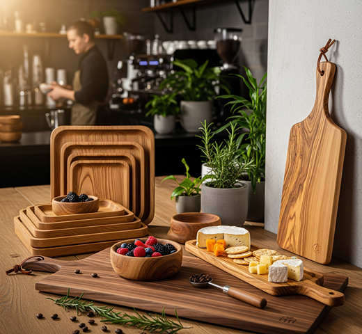 Cafe ve Restoranlar İçin Ahşap Servis Setleri ile Özgün Sunumlar