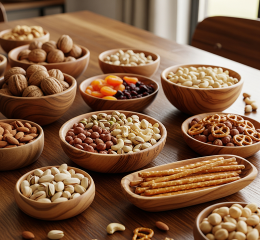 Ahşap Çerezlikler ve Atıştırmalık Kaselerle Sofralarınıza Doğallık Katın