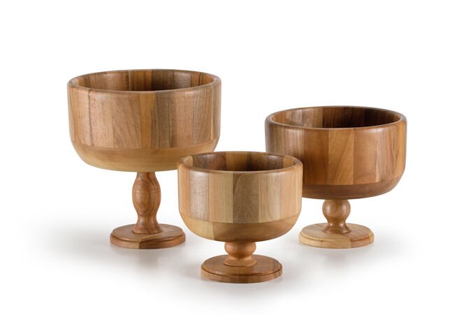 Büyük Boy Ayaklı Kase / Ceviz / 3066