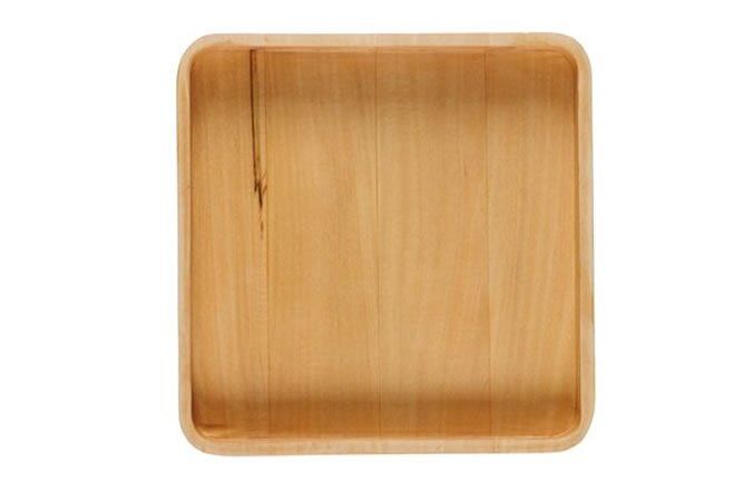 Yüksek Kenarlı Ahşap Kare Tepsi / Ihlamur / 3276