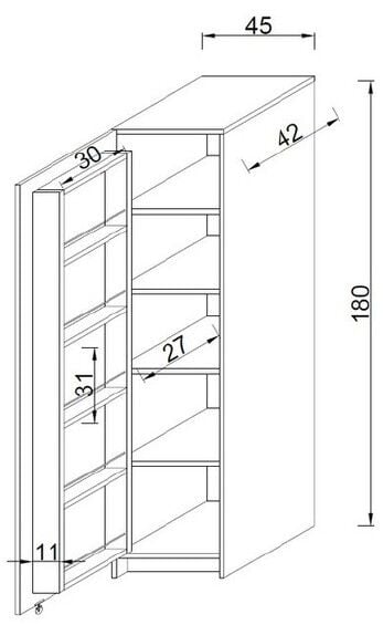 Tek Kapaklı Kiler Dolabı Beyaz