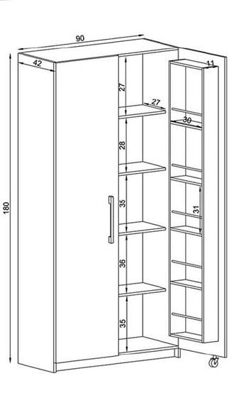 Çift Kapaklı Kiler Dolabı Atlantik Çam