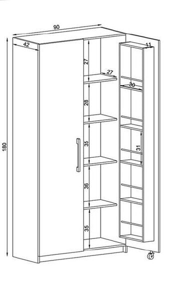 Çift Kapaklı Kiler Dolabı Beyaz