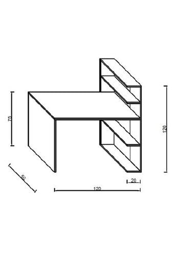 Kitaplıklı Çalışma Masası Safir Meşe