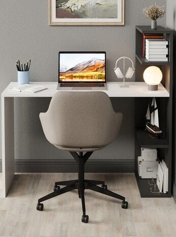 Kitaplıklı Çalışma Masası Antrasit