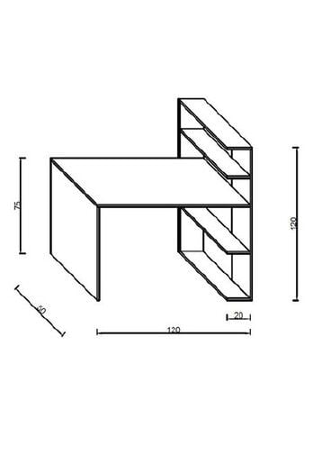 Kitaplıklı Çalışma Masası Antrasit