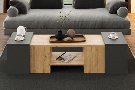 Üçlü Orta Sehpa Atlantik Çam Antrasit (Beyaz)