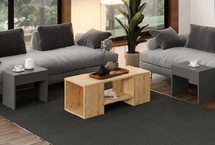 Üçlü Orta Sehpa Atlantik Çam Antrasit (Beyaz)