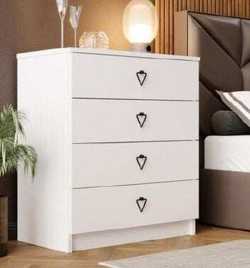 Şifonyer : Üçlü Orta Sehpa Atlantik Çam Antrasit (Beyaz)