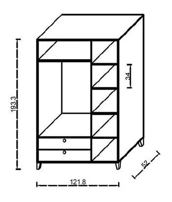 Üç ayaklı Gardırop - Açık Raf