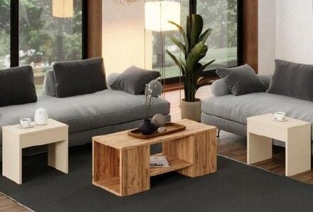 Üçlü Orta Sehpa  (Atlantik Çam - Kum Beji)