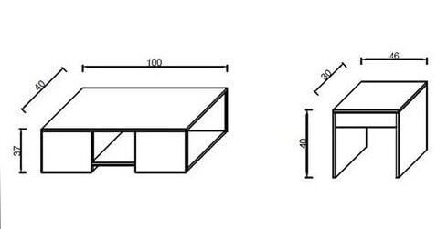 Üçlü Orta Sehpa  (Atlantik Çam - Kum Beji)